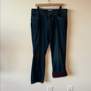 Women’s Natural Reflections Flannel Lined Dark Denim Size 18